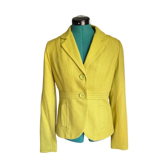 NWOT Fossil Chartreuse Blazer Tailored Professional Wear - Picture 7 of 8